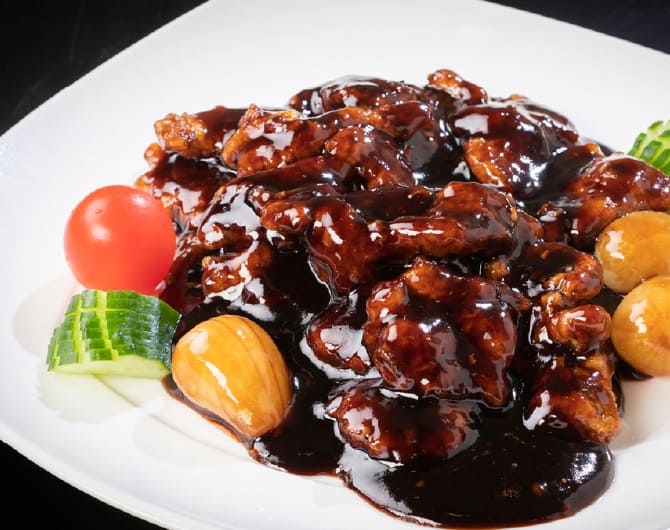 オリーブ豚の黒酢すぶた